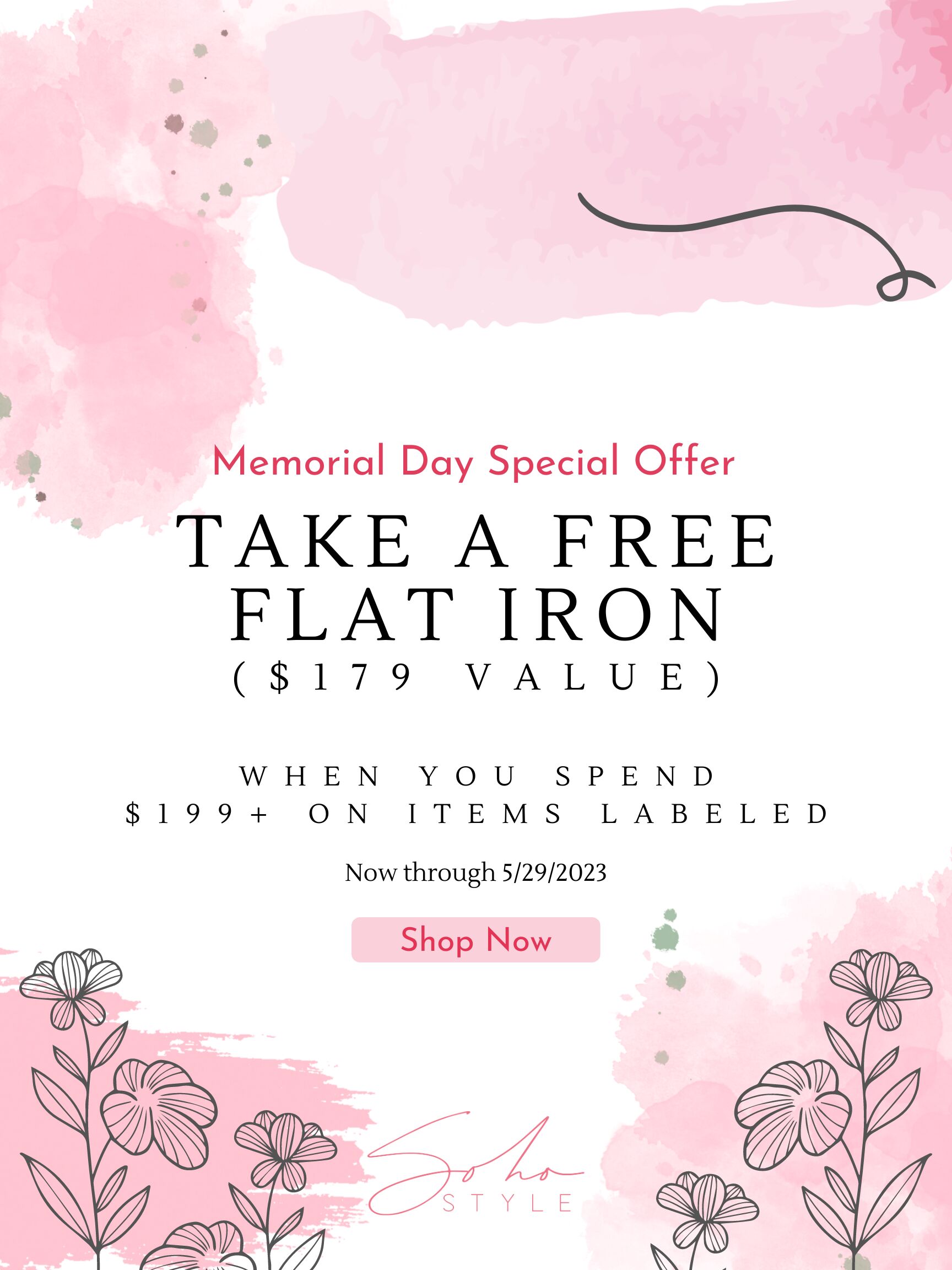 Memorial Day Flat iron free event