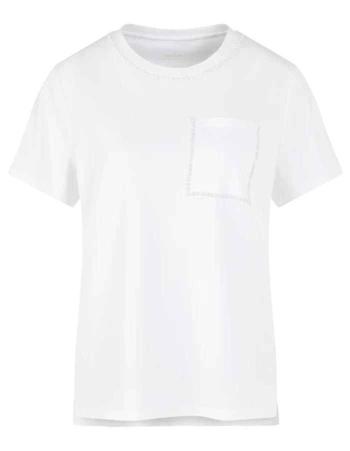 Marc Cain Collections Women's Stretch Cotton T Shirt In White AC 48.27 J15 Col 100