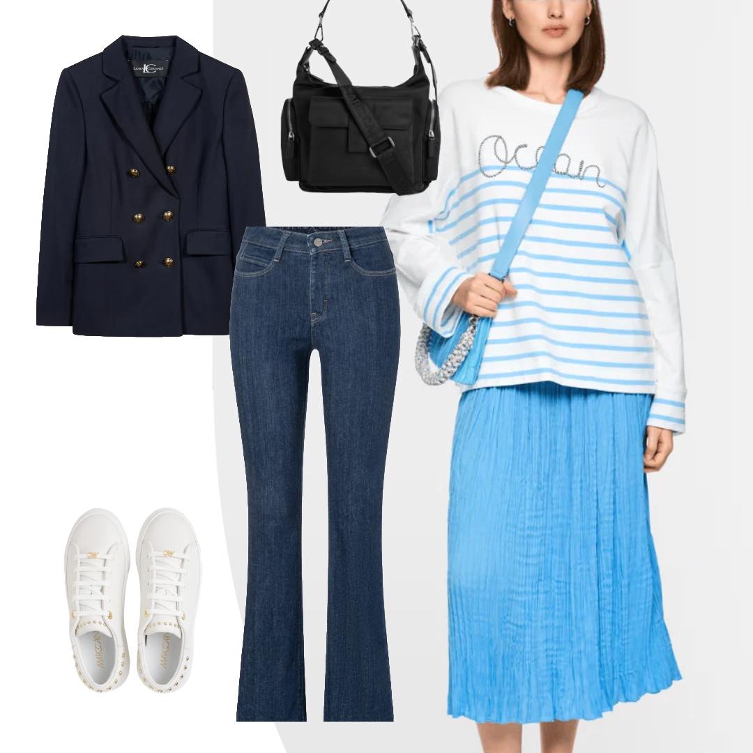 how-to-style-marc-cain-sports-white-and-blue-sweatshirt
