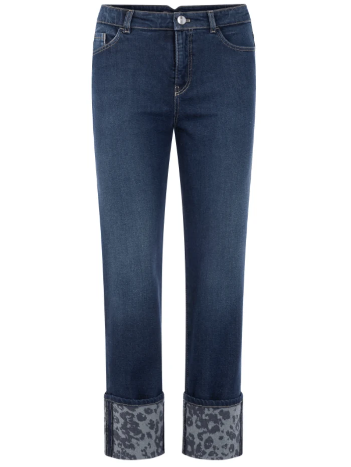 Marc Cain Collections Women's FENDOU Turn Up Jeans In Vintage Indigo BC 82.03 D08 COL 357