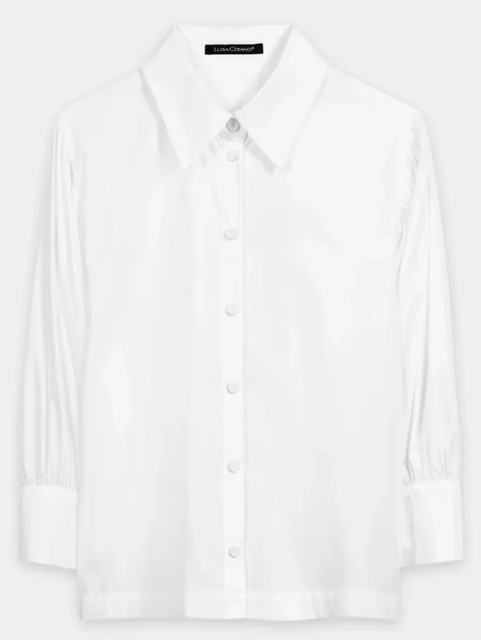 Luisa Cerano Women's Cotton Blend Blouse In White 248714 3810 Col 0100
